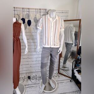 Old Navy Multi-Stripe Short-Sleeve Camp Sweater